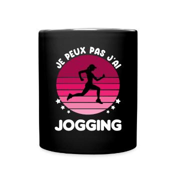 je peux pas j'ai jogging vintage femme - Mug uni - noir - Devant