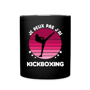 je peux pas j'ai kickboxing vintage femme - Mug uni - noir - Devant