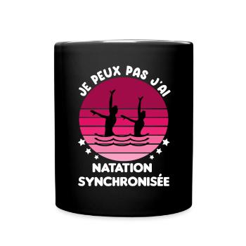 je peux pas j'ai natation vintage femme - Mug uni - noir - Devant