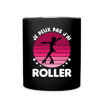 je peux pas j'ai roller vintage femme - Mug uni - noir - Devant