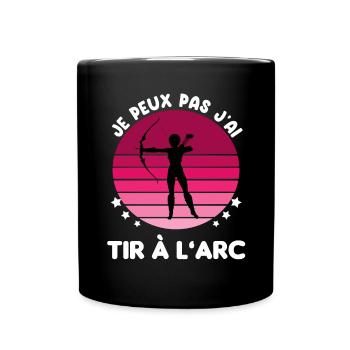 je peux pas j'ai tir à l'arc vintage femme - Mug uni - noir - Devant