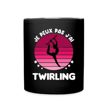 je peux pas j'ai twirling vintage femme - Mug uni - noir - Devant