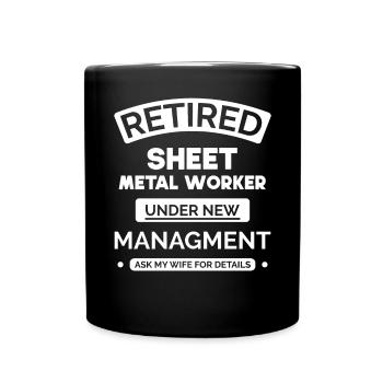 Retired metalworker locksmith - Full Colour Mug - black - Front