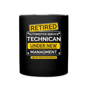 Car Technician Retirement - Full Colour Mug - black - Front