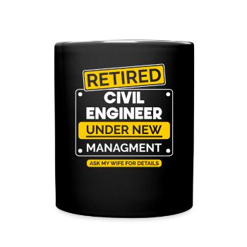 Civil Engineer Retirement - Full Colour Mug - black - Front