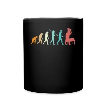 Evolution Of A Butcher And Meat Cutter - Tasse einfarbig - Schwarz - Vorne