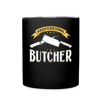 Professional Butcher - Meat Cutter - Tasse einfarbig - Schwarz - Vorne