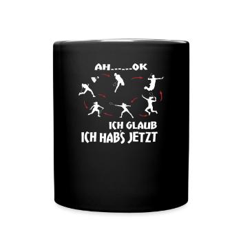 Badminton Geschenkidee Sport Design - Tasse einfarbig - Schwarz - Vorne