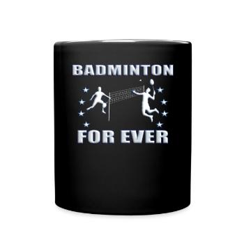 Badminton Geschenkidee Sport Design - Tasse einfarbig - Schwarz - Vorne