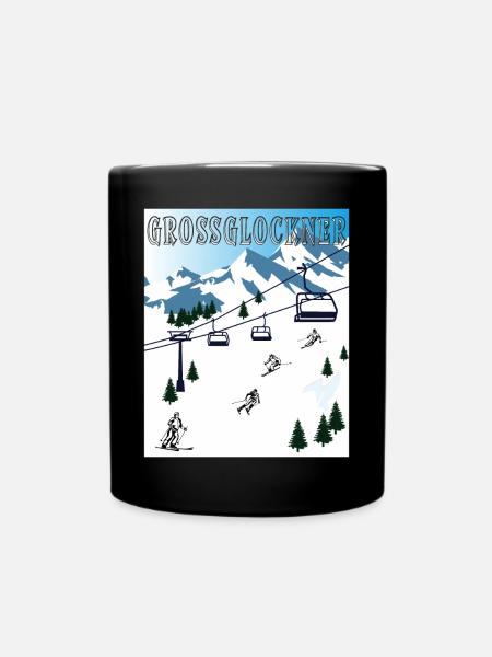SCHI FAHREN GROßGLOCKNER - Tasse einfarbig - Schwarz