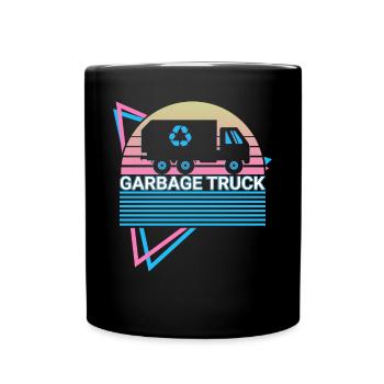 Camion à ordures rétro - Mug uni - noir - Devant