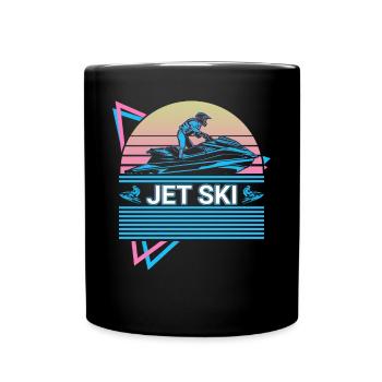 Jet Ski Retro - Tasse einfarbig - Schwarz - Vorne
