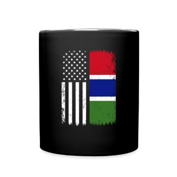 Gambian american flag, Gambia - Tasse einfarbig - Schwarz - Vorne