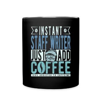 Angestellter Autor Kaffee Spruch - Tasse einfarbig - Schwarz - Vorne