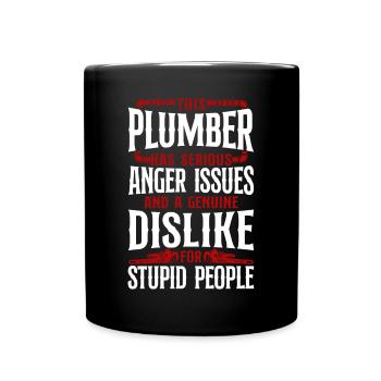 Plumbing Plumber Vintage This - Full Colour Mug - black - Front