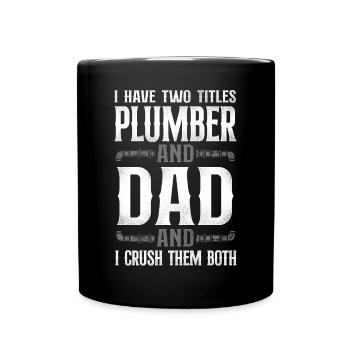 Plumbing Plumber Dad Vintage I - Full Colour Mug - black - Front
