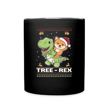 Joyeux Noël moche Noël Shiba Inu Arbre Rex - Mug uni - noir - Devant