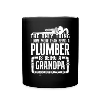 Plumbing Plumber Grandpa Vintage - Full Colour Mug - black - Front
