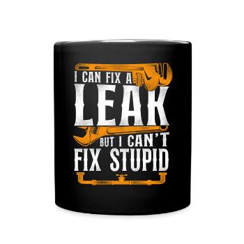 Plumbing Plumber Vintage I Can Fix - Full Colour Mug - black - Front
