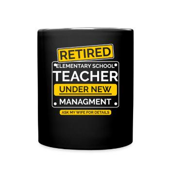 Primary school teacher Prenison pension - Full Colour Mug - black - Front