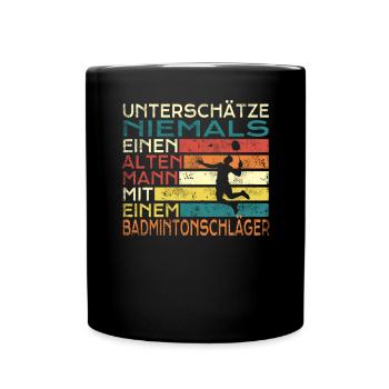 Badminton Geschenkidee Sport Design - Tasse einfarbig - Schwarz - Vorne