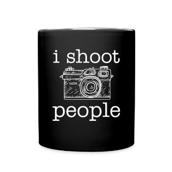 I Shoot People Shirt Gift Photographer - Full Colour Mug - black - Front