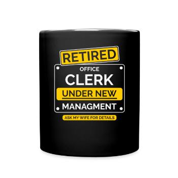 Retired office worker - Full Colour Mug - black - Front