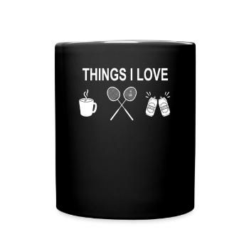 Badminton Geschenkidee Sport Design - Tasse einfarbig - Schwarz - Vorne