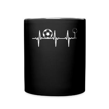 Soccer Heartbeat Wine Soccer Player Heartbeat - Tasse einfarbig - Schwarz - Vorne