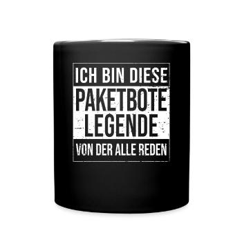 Paketfahrer Geburtstag geboren Legende Paketbote - Tasse einfarbig - Schwarz - Vorne