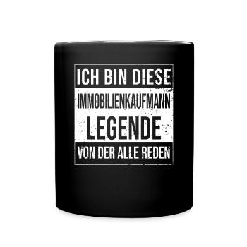 Makler Geburtstag geboren Legende - Tasse einfarbig - Schwarz - Vorne
