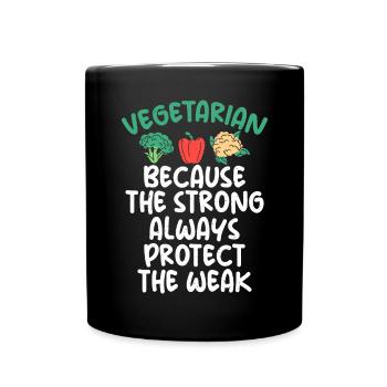 Vegetable Lover Vegetarian Gifts - Full Colour Mug - black - Front