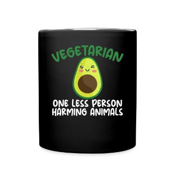 Vegetable Lover Vegetarian Gifts - Full Colour Mug - black - Front