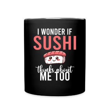 Cadeau pour les amateurs de sushis de cuisine japonaise - Mug uni - noir - Devant