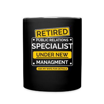 Public Relations Specialist Retirement - Full Colour Mug - black - Front