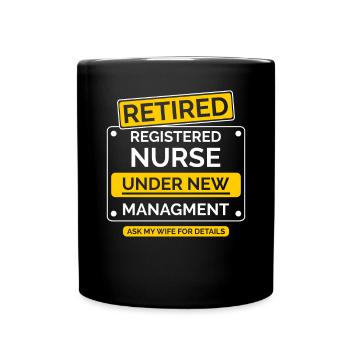 Registered Nurse Retirement - Full Colour Mug - black - Front