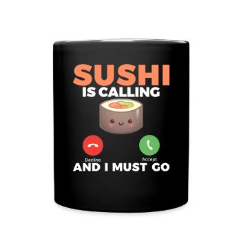 Cadeau pour les amateurs de sushis de cuisine japonaise - Mug uni - noir - Devant
