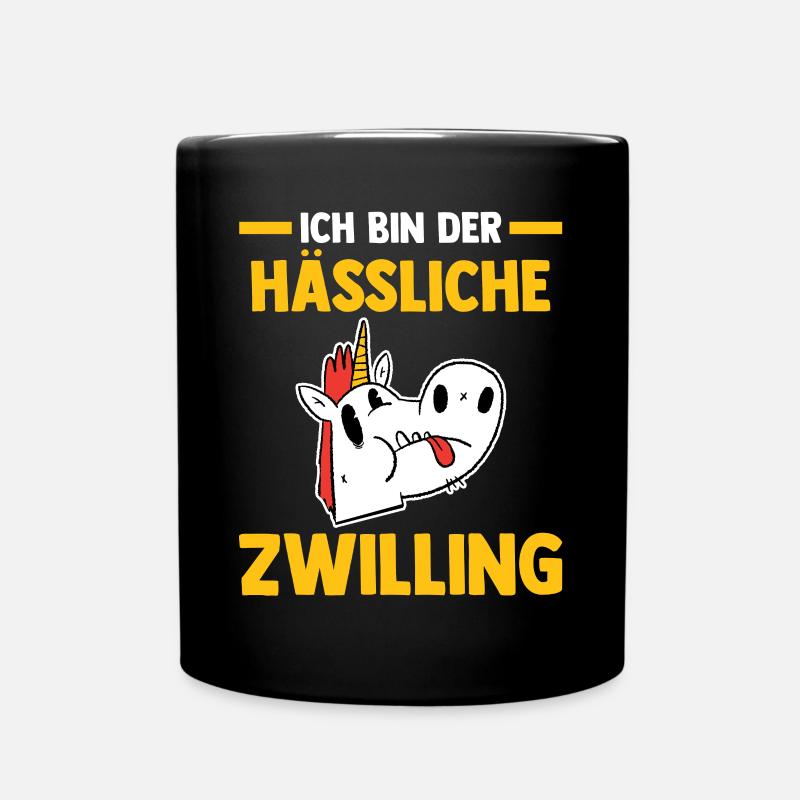 Zwillingsgeschwister Zwilling Zwillinge - Tasse einfarbig - Schwarz