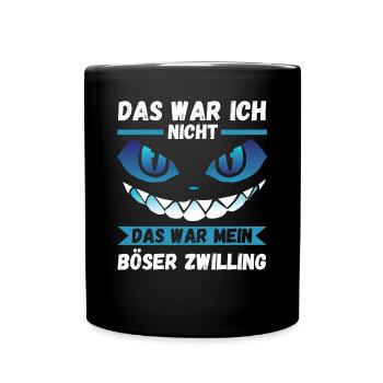 Zwillingsgeschwister Zwilling Zwillinge - Tasse einfarbig - Schwarz - Vorne