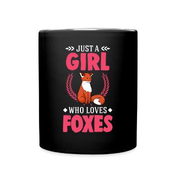 Fox Girl Gift - Full Colour Mug - black - Front