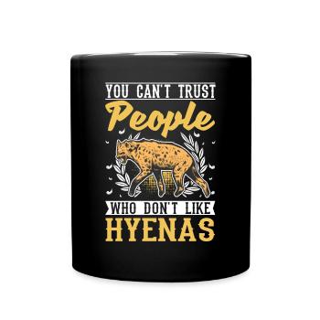 Hyäne Geschenk Erdwolf Hyena - Tasse einfarbig - Schwarz - Vorne