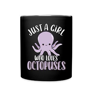 Juste une fille qui aime les pieuvres mignonne marine drôle - Mug uni - noir - Devant