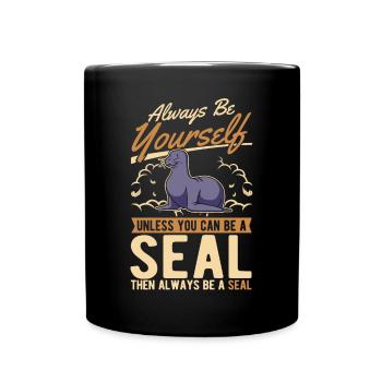 Cadeau de phoque Lion de mer Phoque Lion de mer - Mug uni - noir - Devant
