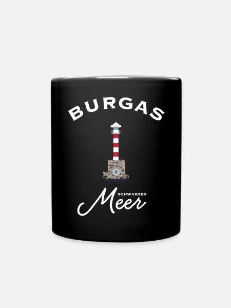 Bulgarien, Leuchtturm Hafen Burgas, Schwarzes Meer - Tasse einfarbig - Schwarz