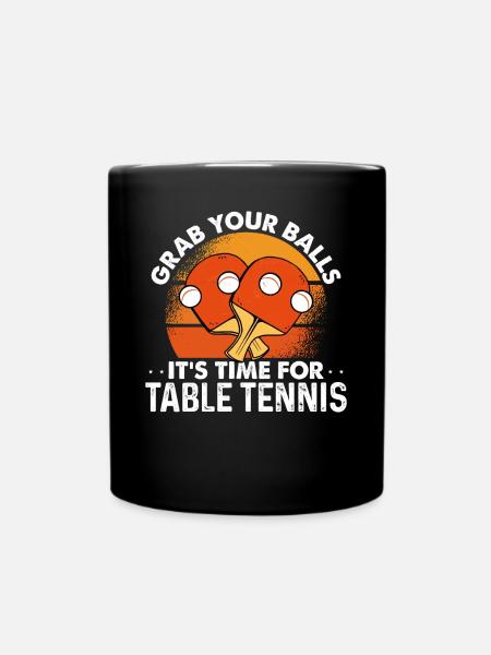 Es Ist Zeit Für Tischtennis - Ensfarvet krus - sort