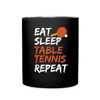 Nourriture Couchage Table de Tennis - Mug uni - noir - Devant