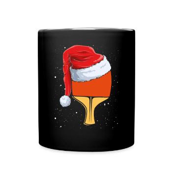 Table tennis bat Christmas hat - Full Colour Mug - black - Front