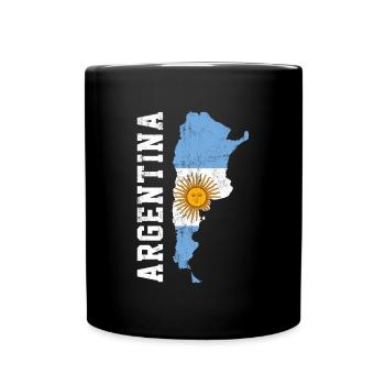 argentina flag, argentinian - Tasse einfarbig - Schwarz - Vorne