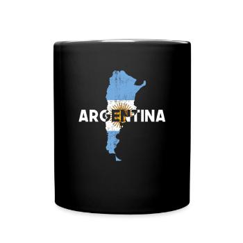 argentina flag, argentinian - Tasse einfarbig - Schwarz - Vorne