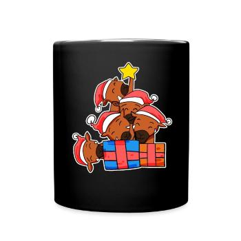 Antilopen Weihnachten Weihnachtsbaum Antilope - Tasse einfarbig - Schwarz - Vorne